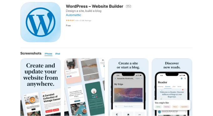 WordPress as Mobile application