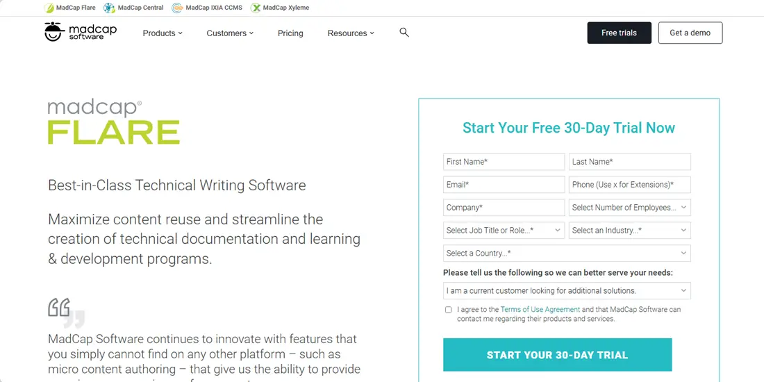 Madcap Flare technical writing software
