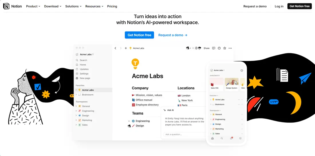 Notion writing collaboration tool