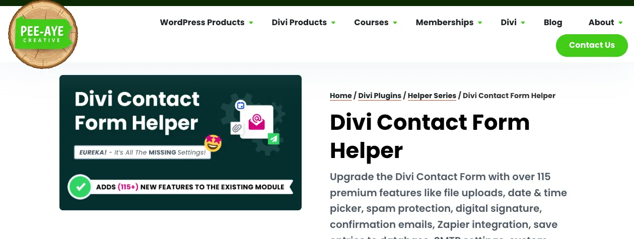 Divi Contact Form Helper plugin for Divi Blog