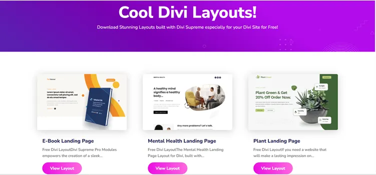 Divi Layouts by Divi Supreme