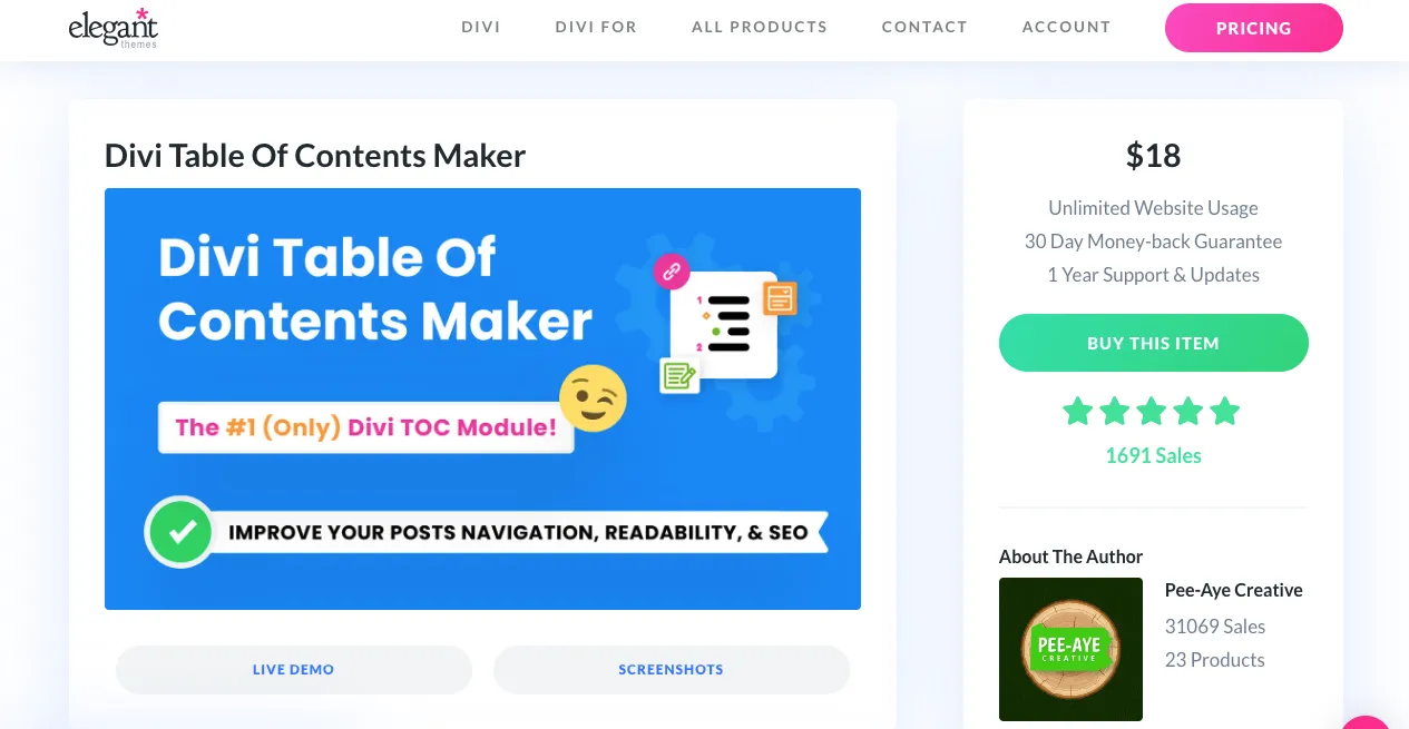 Divi Table of Contents Maker
