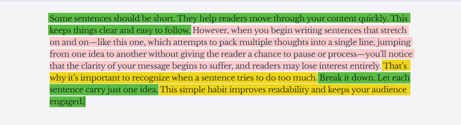 Improve readability proper sentencing