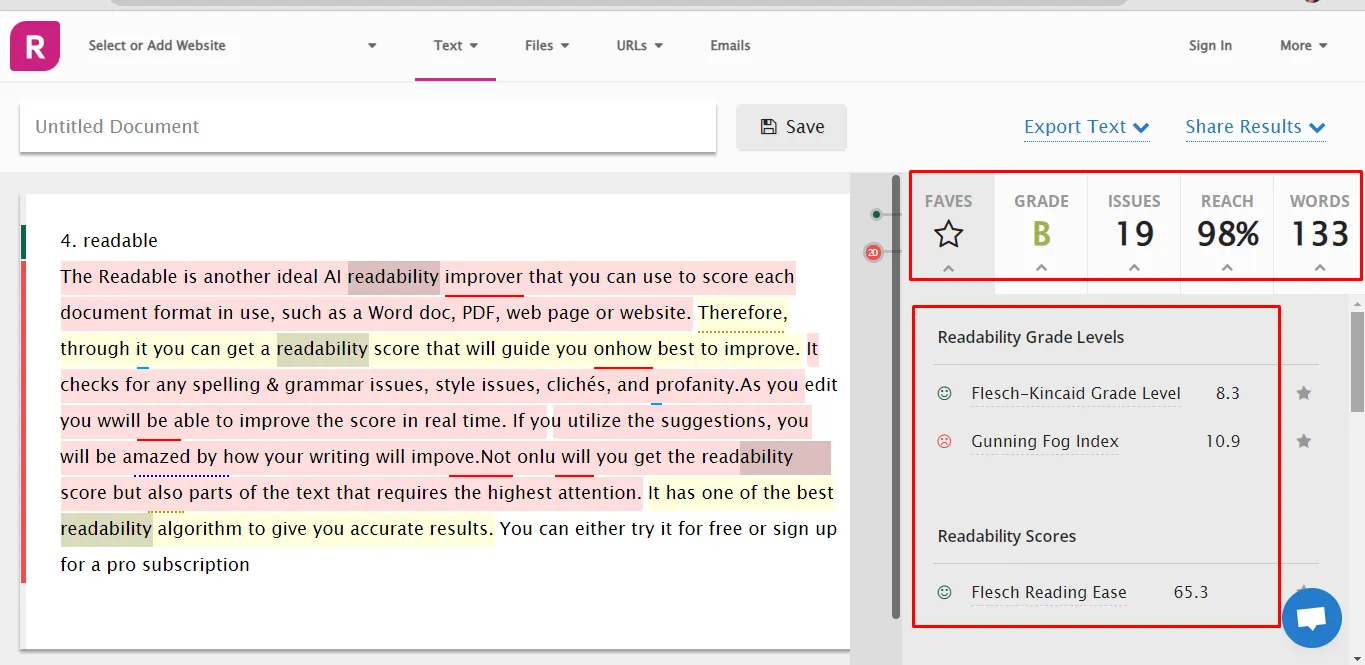 Readable readability improver tool
