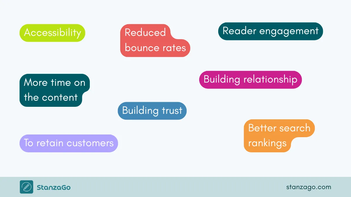 Why there's a need to improve readability of the content.