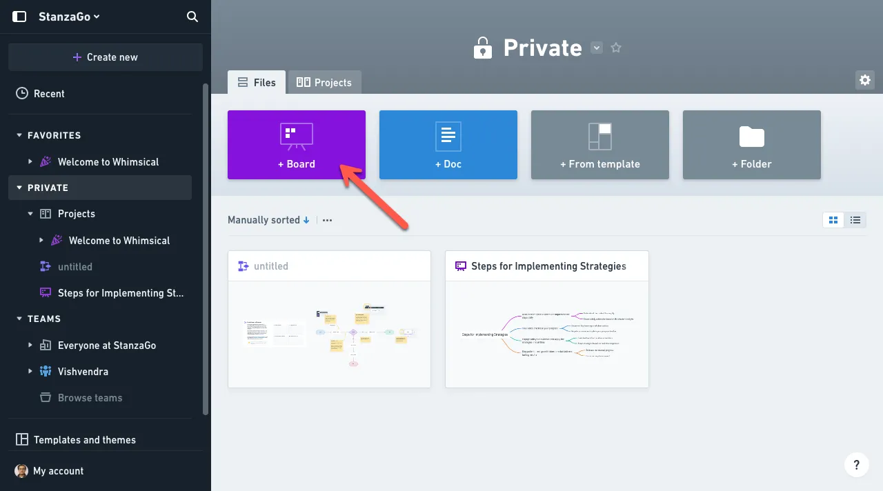 Accessing Board in Whimsical