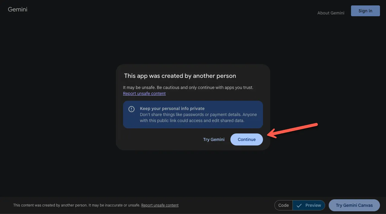Opening Gemini AI Canvas.