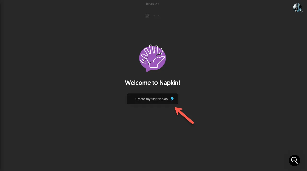 Napkin AI first napkin option.