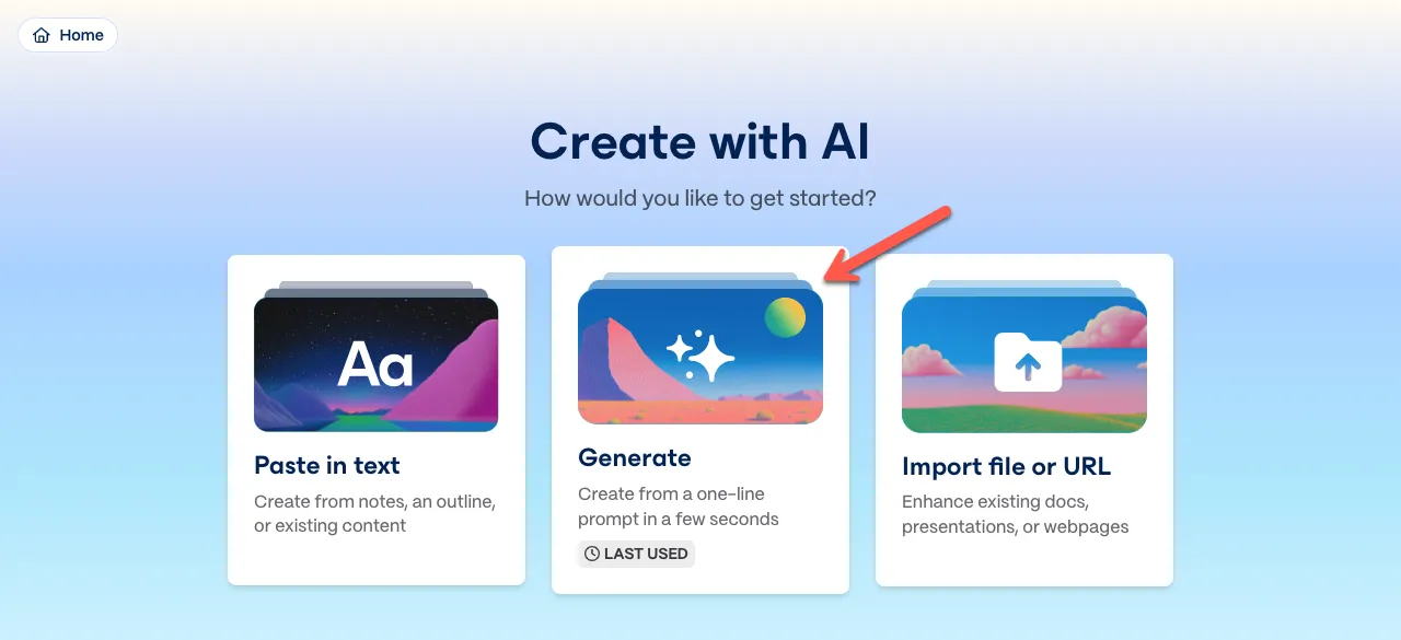 Gamma AI options.