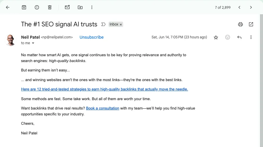 Neil Patel advice on building links.