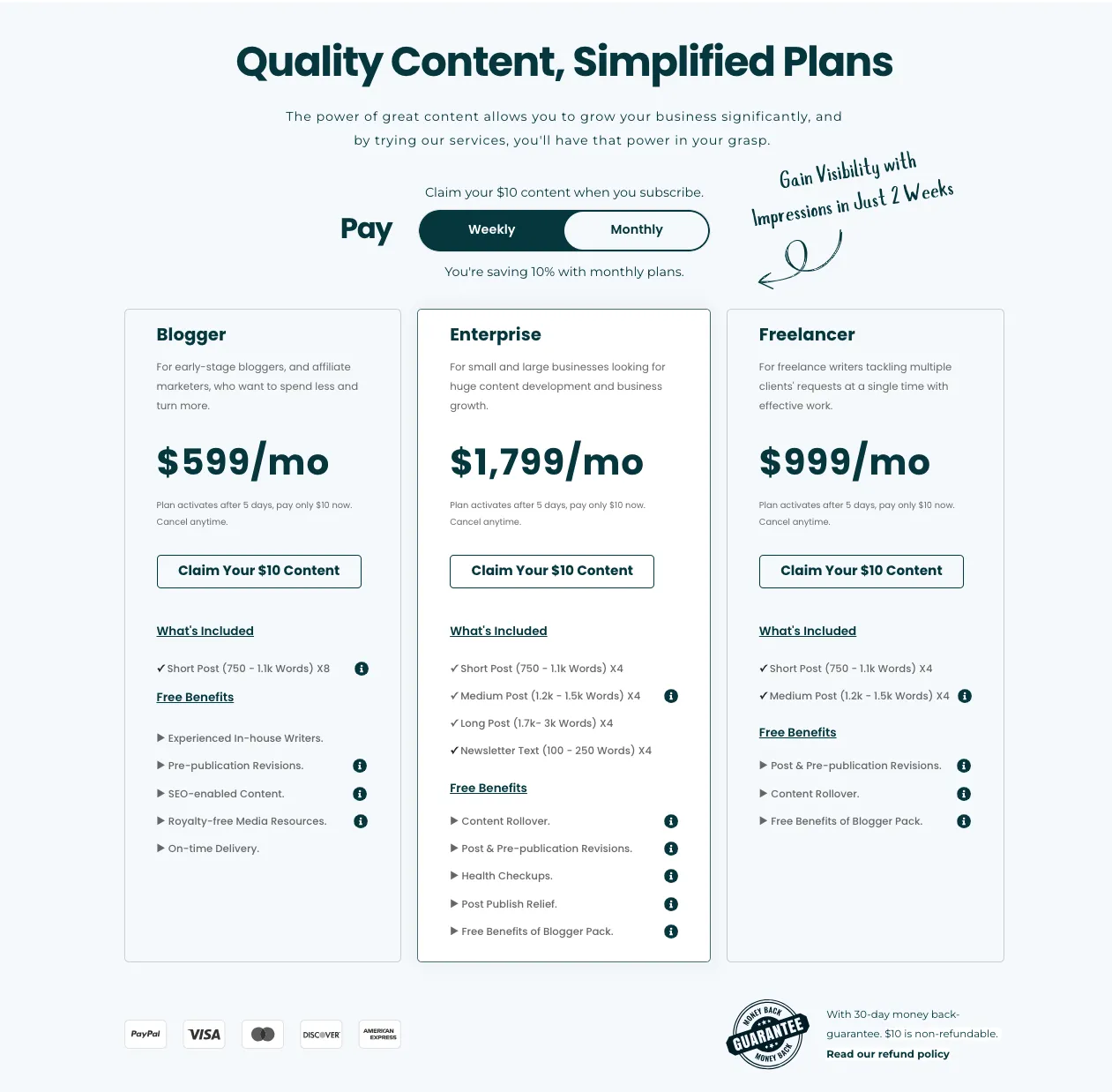 SEO services for SaaS pricing plans by StanzaGo.