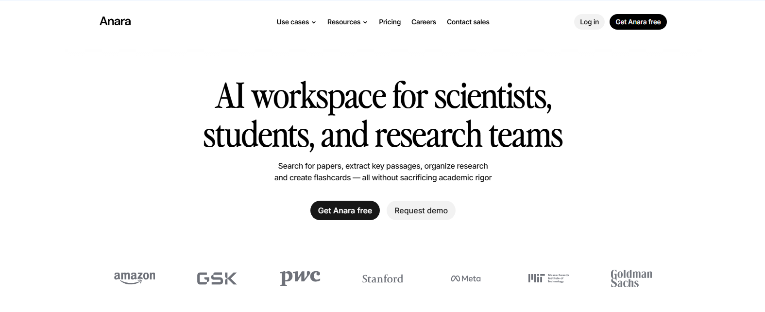 Anara AI tool for scientists, students, and research teams.