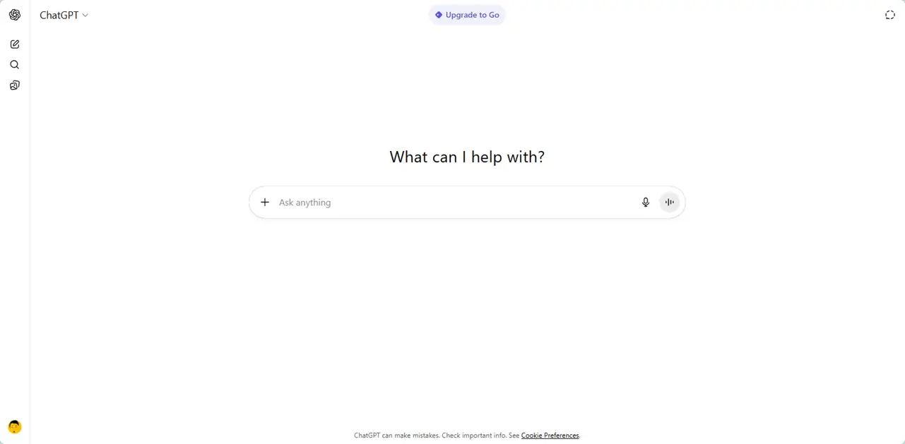UI of ChatGPT for research.