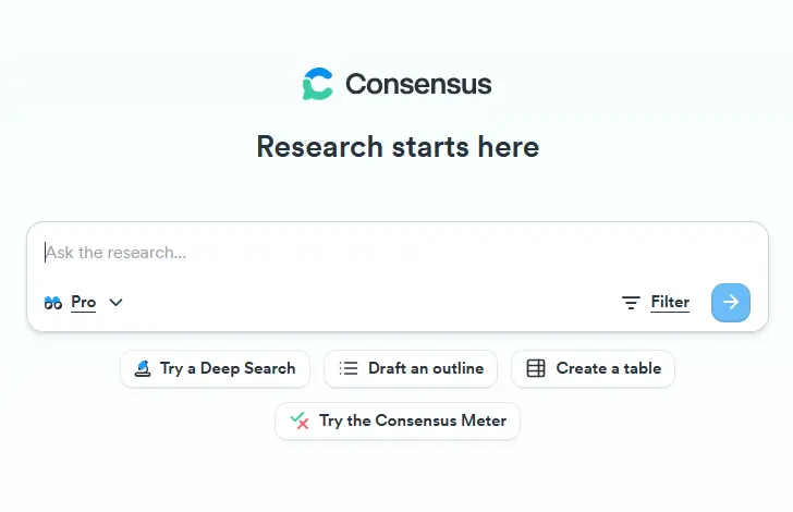 Home of Consensus AI tool.