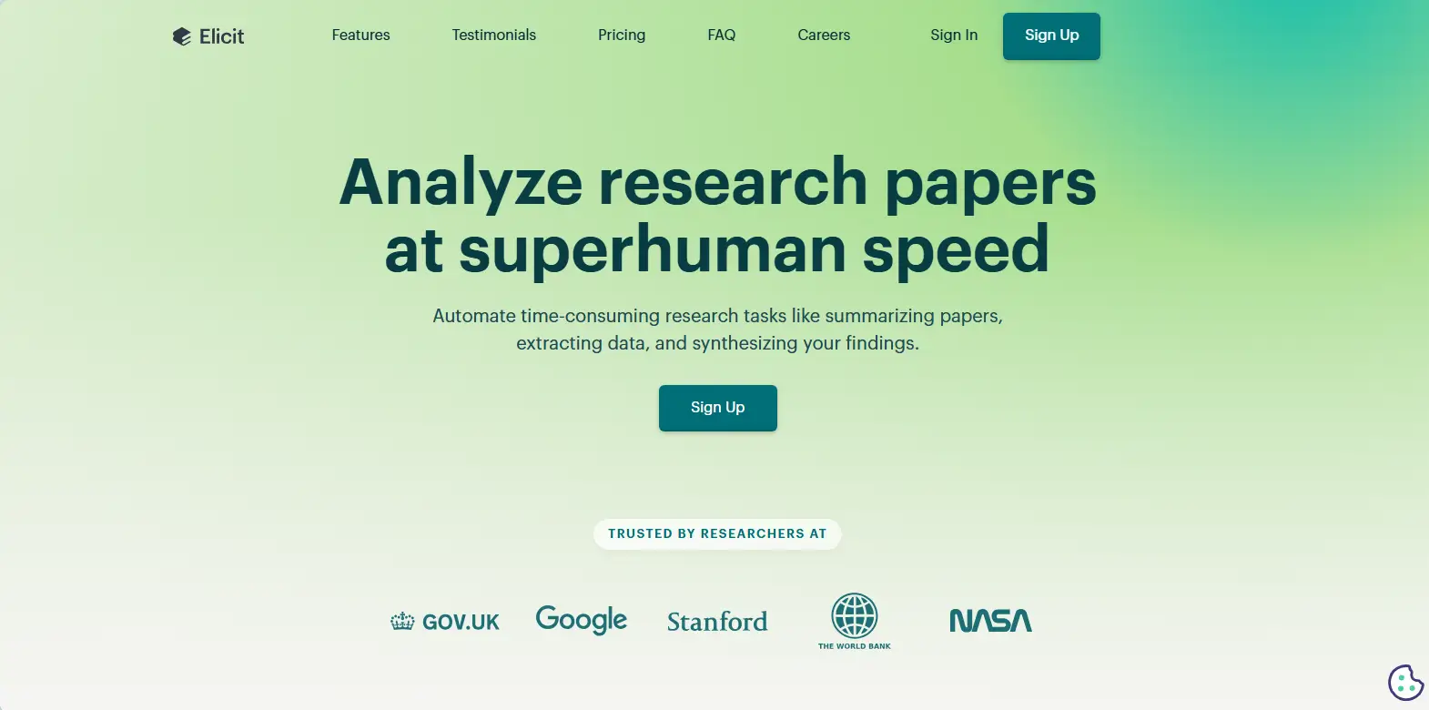 Elicit AI tool to analyze research papers at high speed.