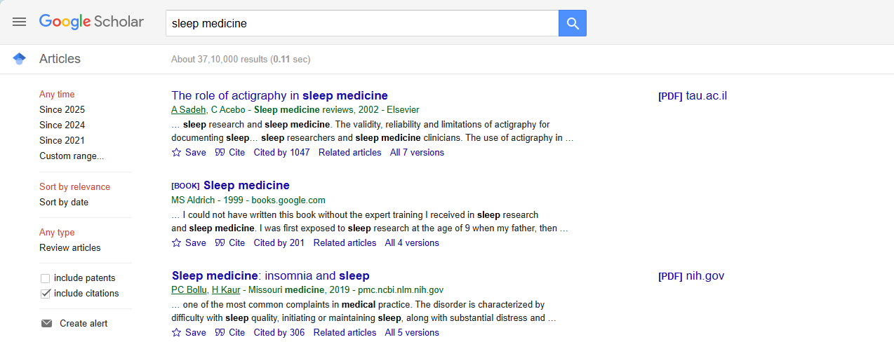 Google Scholar for simplified research online.