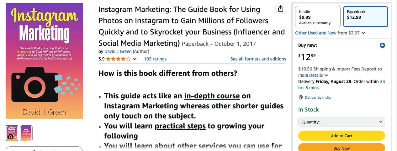 The Instagram Marketing book by David J. Green.