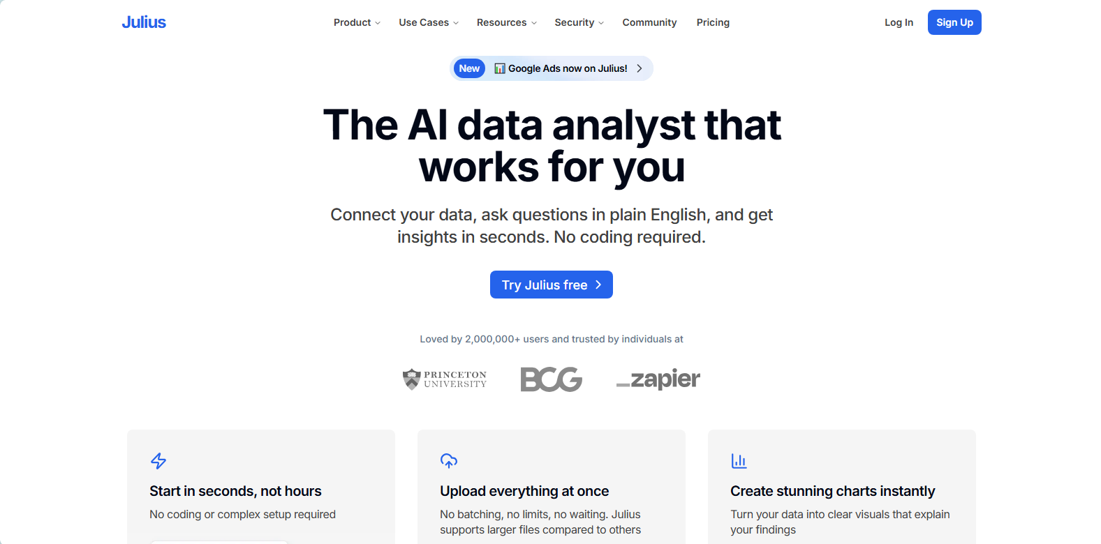 Julius AI tool for data analysis.