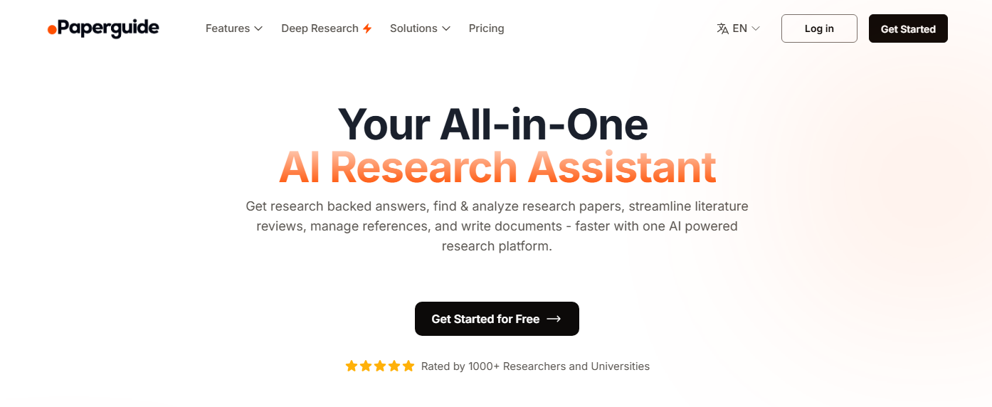 All-in-One AI research assistant by Paperguide.