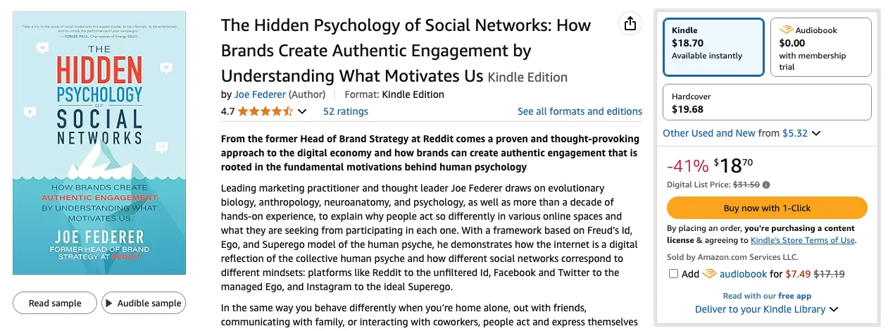 Joe Federer's book, The Hidden Psychology of Social Networks.