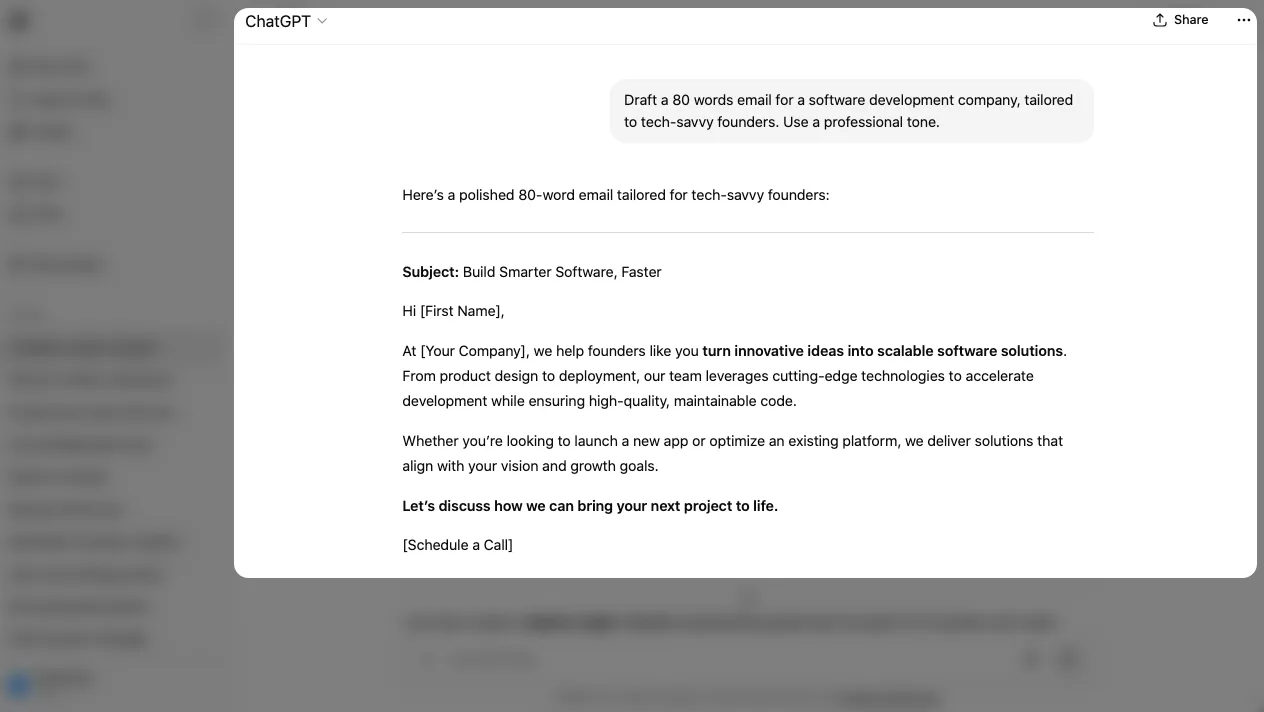 ChatGPT prompt for marketing template 10