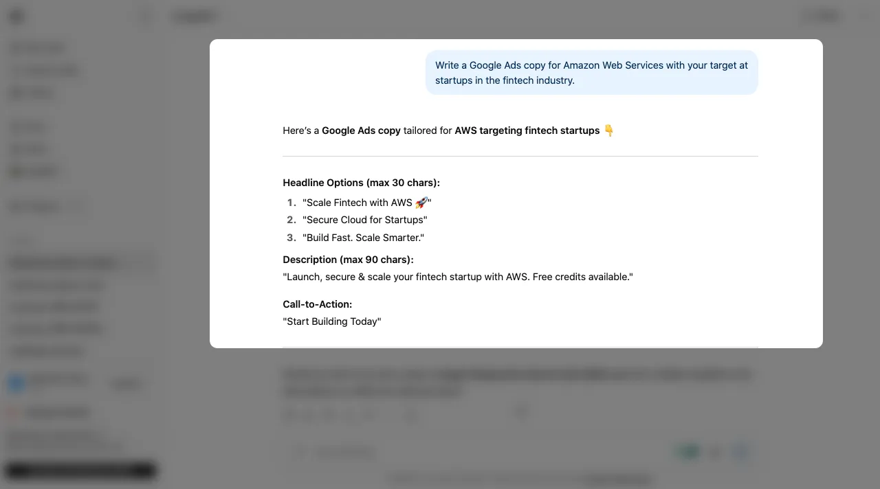 ChatGPT prompt for marketing template 17