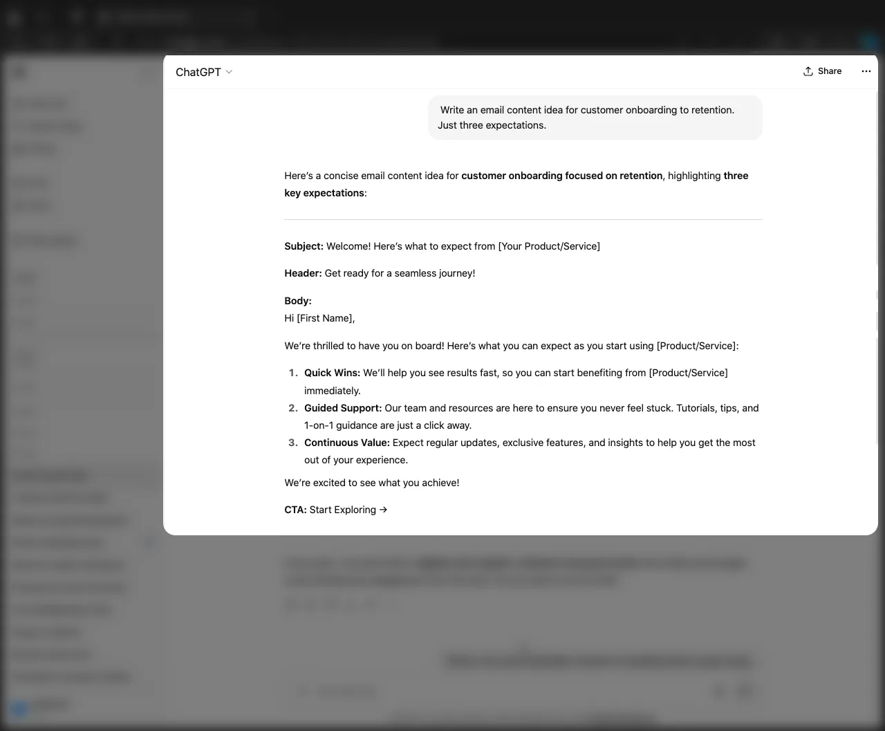 ChatGPT prompt for marketing template 29