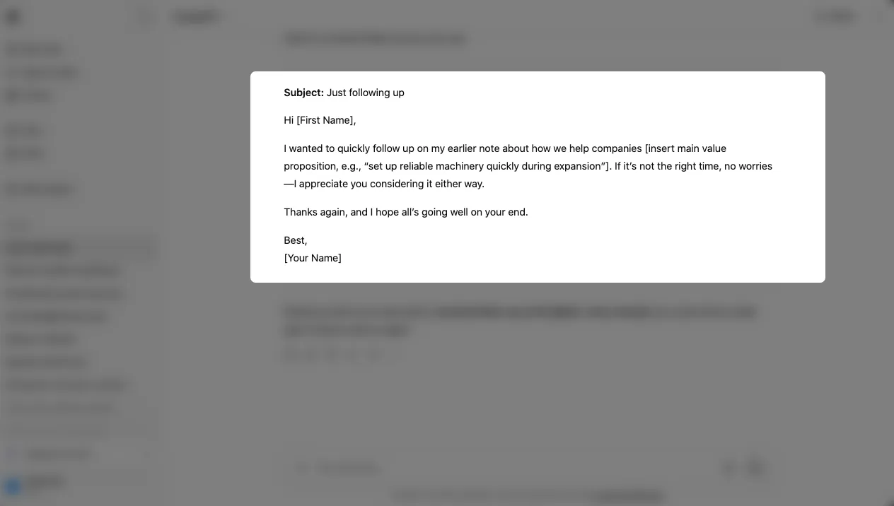 Cold Email Template GPT-5 Example 5