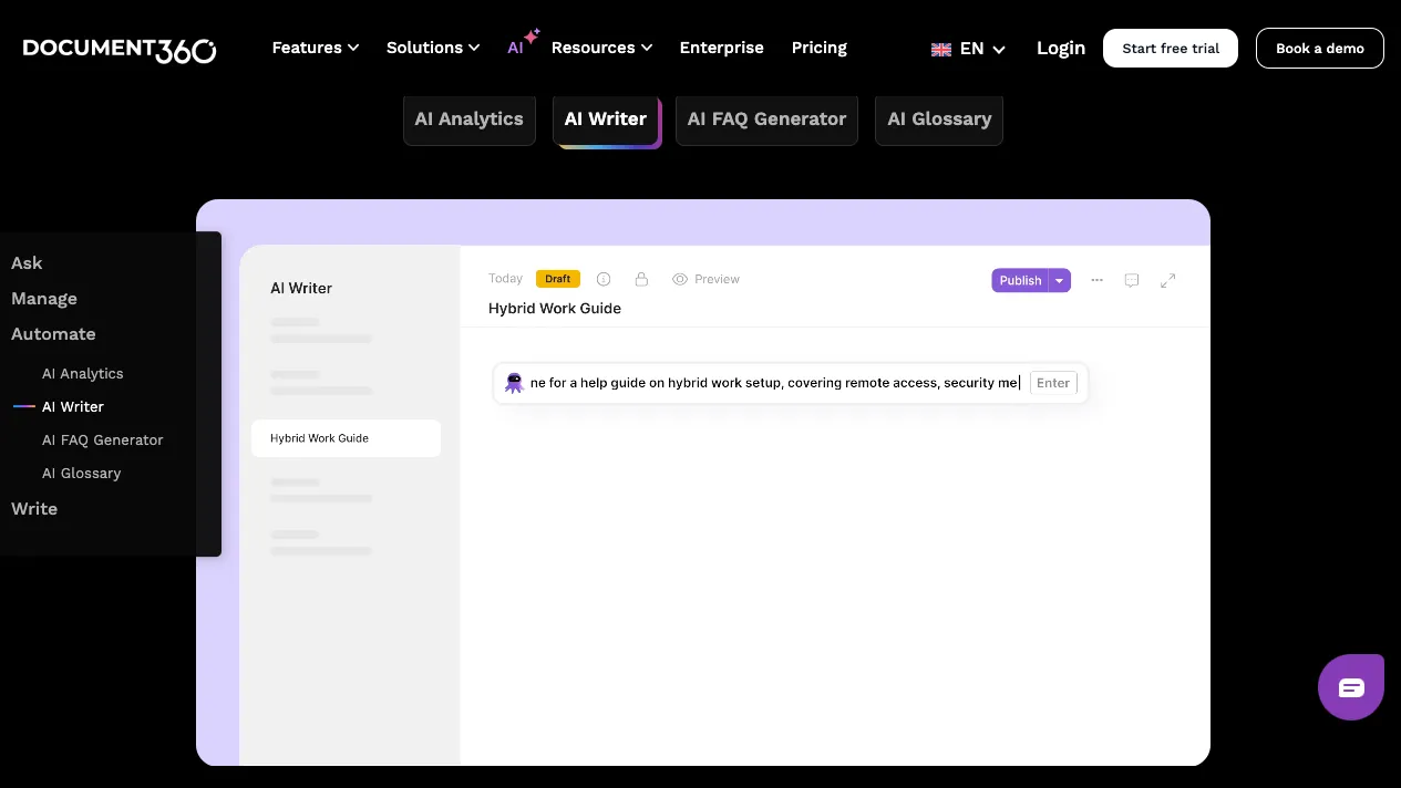 AI Knowledge Base by Document360.