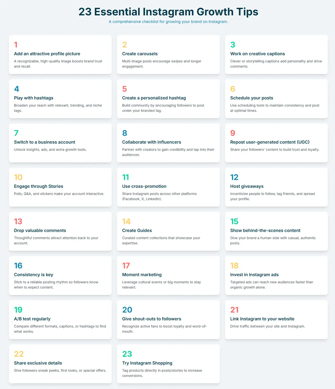 23 more tips on growing Instagram followers without investing much.