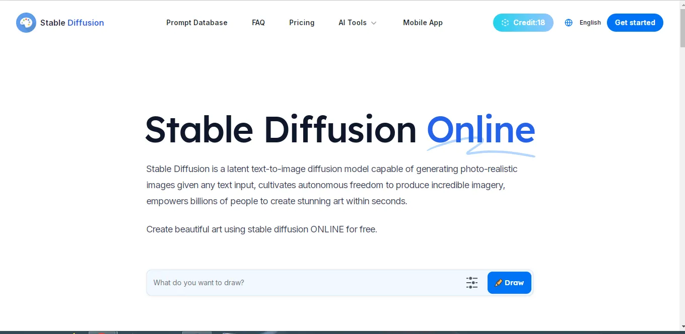 Stable Diffusion AI Tool for text to image creation.