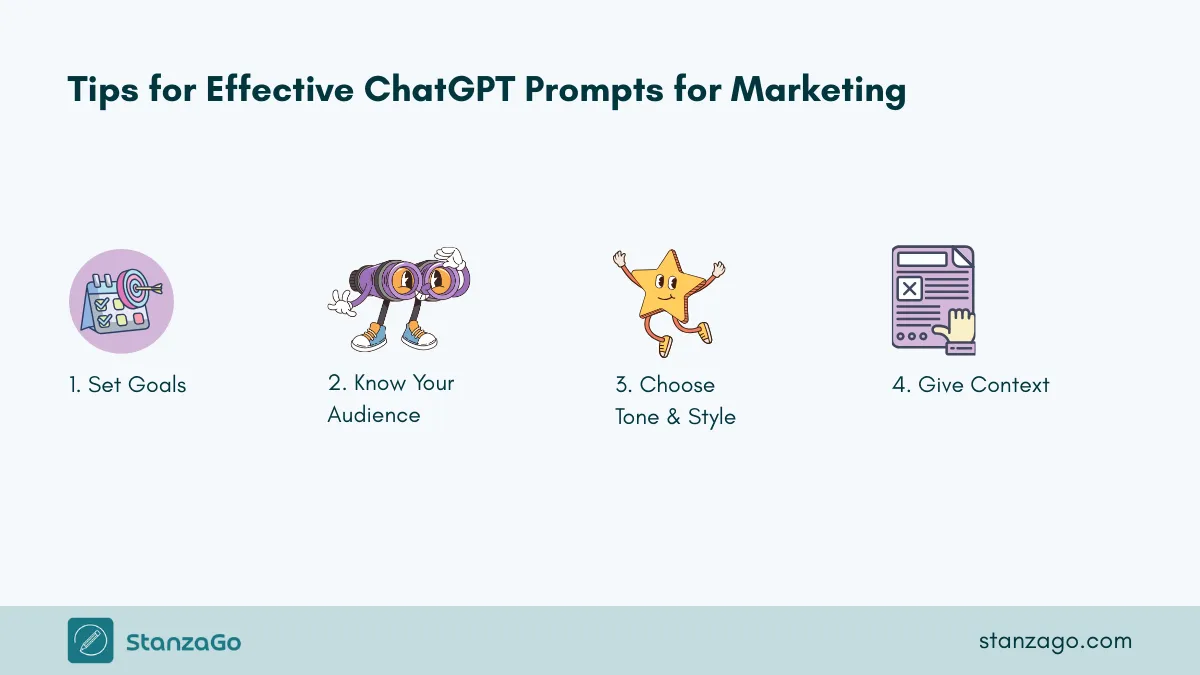 Effective tips for ChatGPT prompts for marketing.