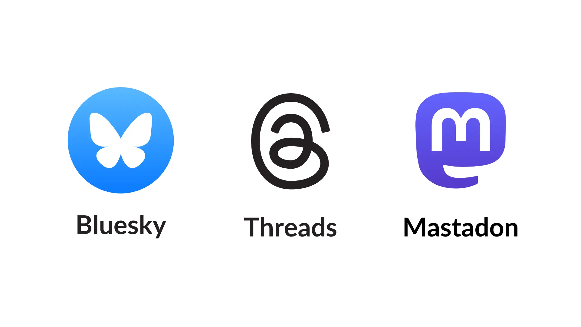 Bluesky, Threads, and Mastadon–the Alternatives to X.