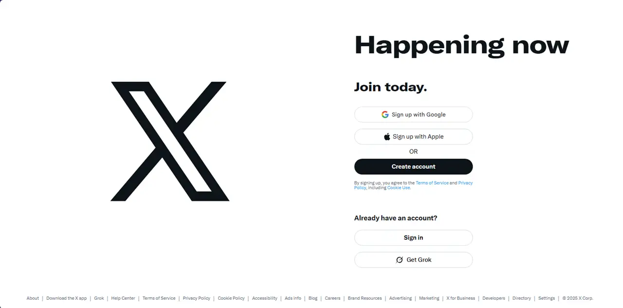 The front page of X