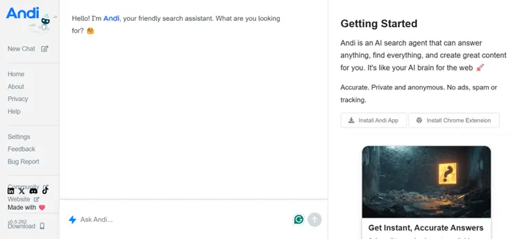 Home of the Andi Search vs Perplexity AI.