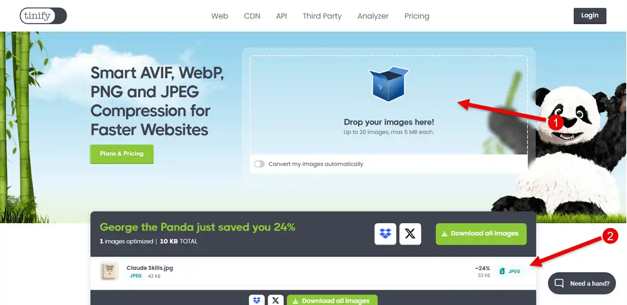 Compressing an image to hide the Cr tag.