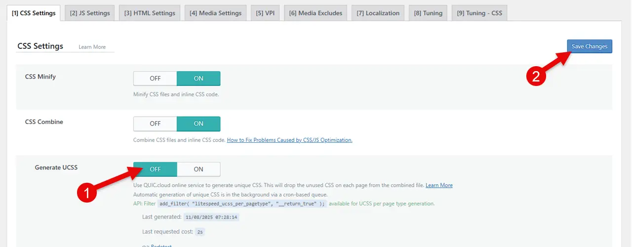 Steps to disable the LiteSpeed feature that makes Brizy Popup not showing.