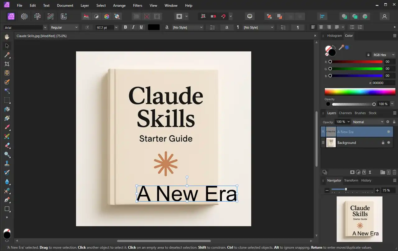 Editing an AI-generated image to hide the Content Credentials.