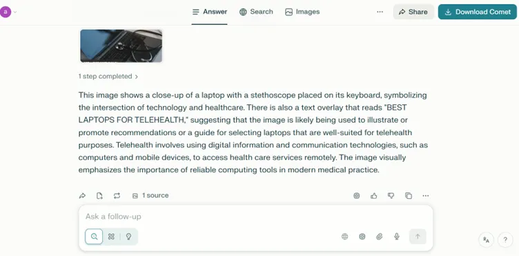 Perplexity AI file insert answer.