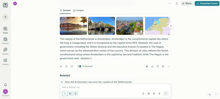 Beautiful response by Perplexity AI for a simple question.